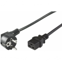 MicroConnect - Power cable - CEE 7/7 (M) straight to IEC 60320 C19 angled - AC 250 V - 16 A - 5 m - black