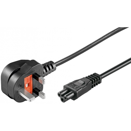 MicroConnect - Power cable - Type G (M) straight to IEC 60320 C5 angled - AC 250 V - 2.5 A - 1 m - black - 0