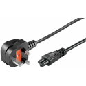 MicroConnect - Power cable - Type G (M) straight to IEC 60320 C5 angled - AC 250 V - 2.5 A - 1 m - black