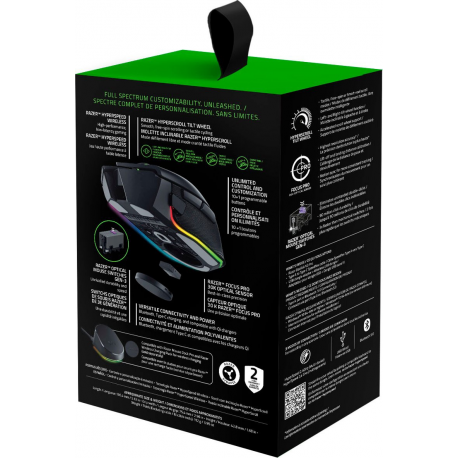 Razer Basilisk V3 pro - Mouse - ergonomic - right-handed - optical - 11 buttons - wireless - Bluetooth - 8