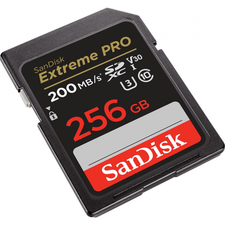 SanDisk Extreme Pro - Flash memory card - 256 GB - Video Class V30  /  UHS-I U3  /  Class10 - SDXC UHS-I - 1