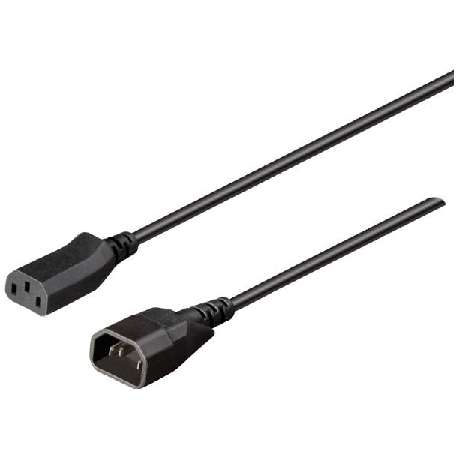 Bachmann H05VV-F 3G - Power cable - IEC 60320 C14 to IEC 60320 C13 - 1 m - molded - black - 0