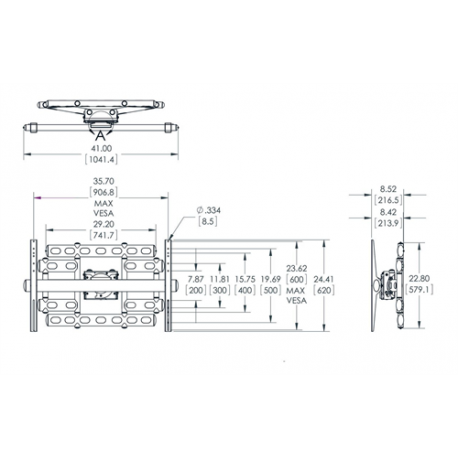 Vogel's PFW 6855 - Mounting kit (articulating wall mount) - for flat panel - black - screen size: 65"-85" - wall-mountable - 1