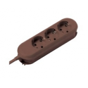 Bachmann SMART - Power strip - output connectors: 3 (power) - 3 m cord - brown