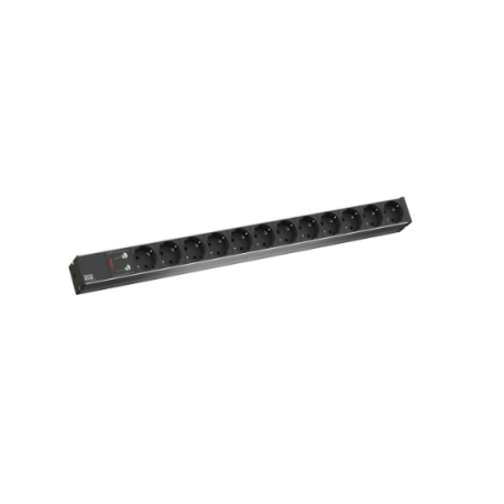 Bachmann IT PDU Basic - Power distribution unit (rack-mountable) - AC 230 V - 1-phase - input: CEE 7 / 7 - output connectors: 12 (CEE 7 / 3) - 2 m - 0