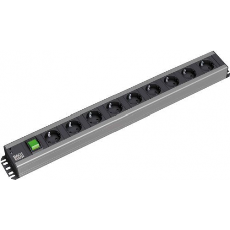 Bachmann - Power strip - AC 230 V - 1-phase - input: CEE 7 / 7 - output connectors: 9 (CEE 7 / 3) - 2 m - black - 0