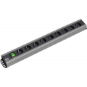 Bachmann - Power strip - AC 230 V - 1-phase - input: CEE 7 / 7 - output connectors: 9 (CEE 7 / 3) - 2 m - black