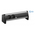 Bachmann DESK - Power strip (surface mountable) - input: GST18 - output connectors: 2 (GST18) - silver, aluminium