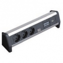 Bachmann DESK - Power strip - AC 230 V - output connectors: 3 (CEE 7 / 4) - Germany - black