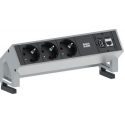 Bachmann DESK 2 - Power strip - input: GST18i3 - output connectors: 3 - Germany - stainless steel