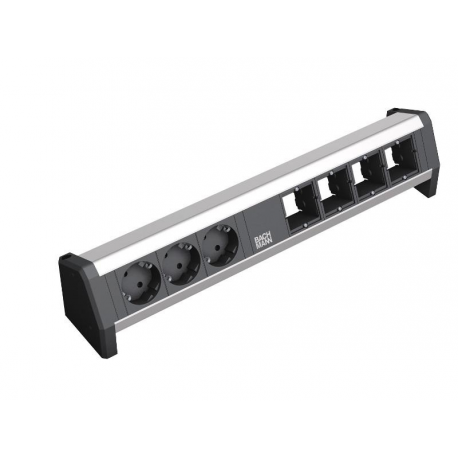 Bachmann DESK - Power strip - AC 230 V - output connectors: 3 - black - 0