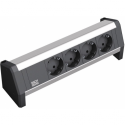 Bachmann DESK 1 - Power strip - AC 230 V - input: GST18 - output connectors: 4 - Germany - black, anodised aluminium