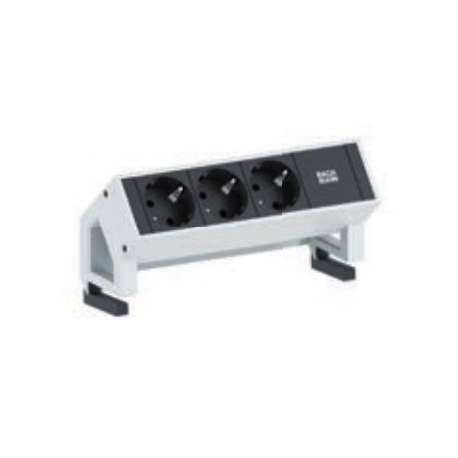Bachmann DESK 2 - Power strip - input: GST18 - output connectors: 3 - 1.5 m - Germany - white, RAL 9010 - 0