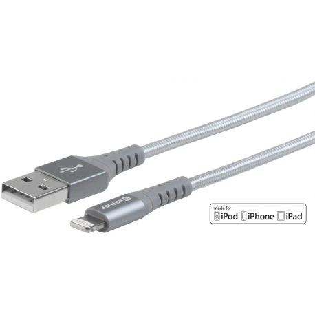 Lightning Cable MFI 1m Grey