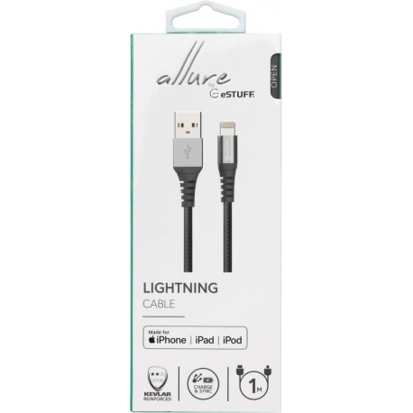 Lightning Cable MFI 1m Grey