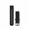 Garmin Quick Release Band - Strap for smart watch - S / M size - black, rose gold - for Approach S40; Forerunner 245, 55, 645, 645M; vívoactive 3 Music; vívomove HR, Sport