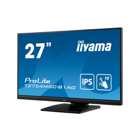 iiyama ProLite T2754MSC-B1AG - LED monitor - 27" - touchscreen - 1920 x 1080 Full HD (1080p) @ 60 Hz - IPS - 300 cd/m² - 1000:1 - 4 ms - HDMI, VGA - speakers - matte black - 2
