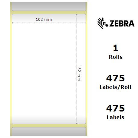 Zebra Z-Perform 1000D, 102 x 152mm