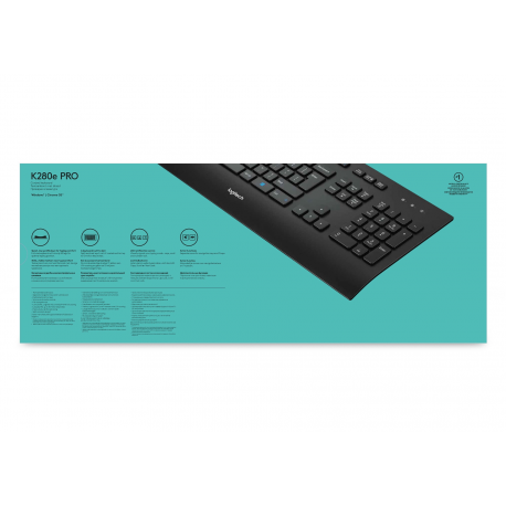 Logitech K280e - Keyboard - USB - German - black - 9