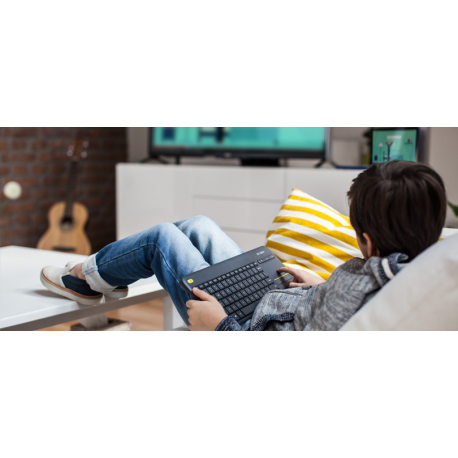 Logitech Wireless Touch Keyboard K400 Plus - Keyboard - wireless - 2.4 GHz - German - black - 3