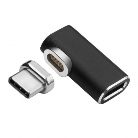 MicroConnect - USB-C extender - USB-C (M) angled to USB-C (F) - black - 0