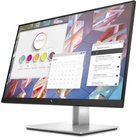 HP E24 G4 - E-Series - LED monitor - 24" (23.8" viewable) - 1920 x 1080 Full HD (1080p) @ 60 Hz - IPS - 250 cd / m² - 1000:1 - 5 ms - HDMI, VGA, DisplayPort - silver (stand), black head - promo - for P / N: 5P6P8EA#ABU - 1