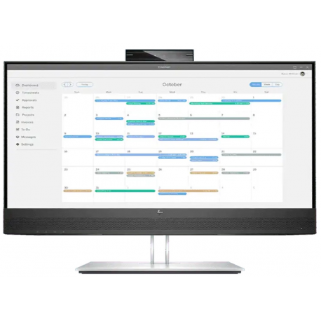 HP E24mv G4 Conferencing Monitor - E-Series - LED monitor - 23.8" - 1920 x 1080 Full HD (1080p) @ 60 Hz - IPS - 250 cd / m² - 1000:1 - 5 ms - HDMI, VGA, DisplayPort - speakers - silver, black head - for HP EliteBook 745 G5, 830 G5, 830 G6, 840 G5, 840 G6 - 3