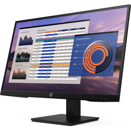 HP P27h G4 - LED monitor - 27" - 1920 x 1080 Full HD (1080p) @ 75 Hz - IPS - 250 cd / m² - 1000:1 - 5 ms - HDMI, VGA, DisplayPort - speakers - black - for HP EliteBook 745 G5, 830 G5, 830 G6, 840 G5 - 2
