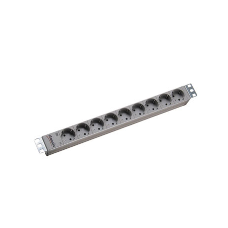 Bachmann - Power strip (rack-mountable) - output connectors: 9 - 1U - 19" - 2 m - light grey - 0