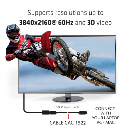 Club 3D CAC-1522 - USB cable - USB-C (M) to USB-C (M) - USB 3.1 Gen 2 - 80 cm - reversible C connector - 6