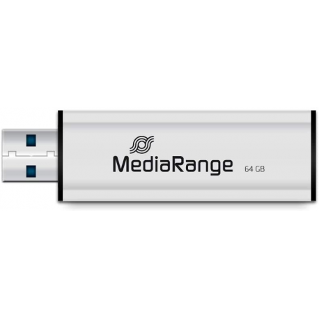 MediaRange SuperSpeed - USB flash drive - 64 GB - USB 3.0 - black / silver - 0