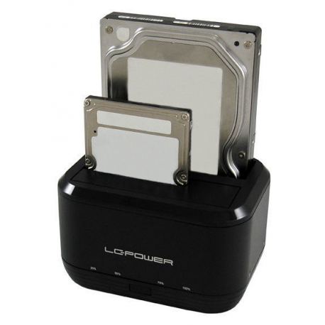 LC Power LC-DOCK-U3-III - HDD docking station with on / off power switch, clone function - bays: 2 - 2.5"  /  3.5" shared - SATA - 500 MBps - USB 3.0 - black - 2