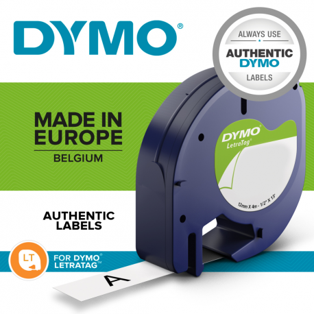 DYMO LetraTag LT-100H - Labelmaker - B/W - direct thermal - Roll (1.2 cm) - 160 dpi - up to 7 mm/sec - cutter - 1 line printing, 2 line printing, realtime clock - 12