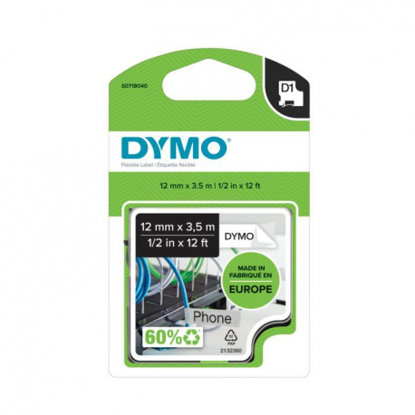 DYMO - Nylon - black on white - Roll (1.2 cm x 3.5 m) 1 cassette(s) flexible tape - for ExecuLabel LM150; LabelMANAGER - 4
