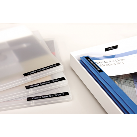 DYMO D1 - Self-adhesive - white on black - Roll (1.2 cm x 7 m) 1 cassette(s) label tape - for LabelMANAGER 100, 160, 210, 220, 260, 280, 300, 360, 420, Wireless PnP; LabelPOINT 250 - 2