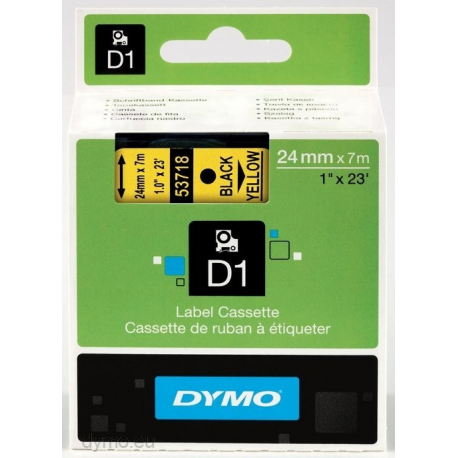 DYMO D1 - Self-adhesive - black on yellow - Roll (2.4 cm x 7 m) 1 cassette(s) label tape - for LabelMANAGER 500TS, PnP - 0