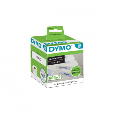DYMO LabelWriter - White - 50 x 12 mm 220 label(s) (1 roll(s) x 220) suspension file labels - for DYMO LabelWriter 310, 315, 320, 330, 400, 450, 4XL, SE450, Wireless - 0