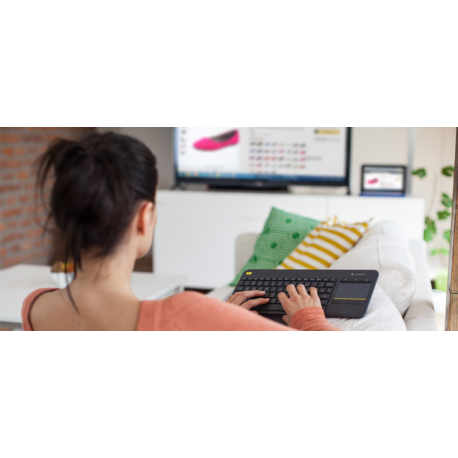 Logitech Wireless Touch Keyboard K400 Plus - Keyboard - wireless - 2.4 GHz - English - 3