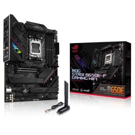 ASUS ROG Strix B650E-F Gaming WiFi - Motherboard - ATX - Socket AM5 - AMD B650 Chipset - USB 3.2 Gen 1, USB 3.2 Gen 2, USB-C 3.2 Gen2, USB-C 3.2 Gen 2x2 - 2.5 Gigabit LAN, Wi-Fi, Bluetooth - onboard graphics (CPU required) - HD Audio (8-channel) - 9
