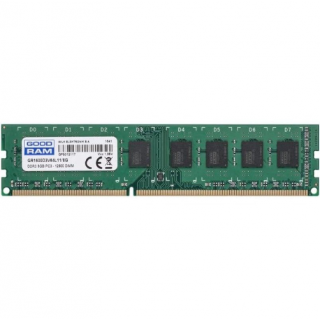GOODRAM - DDR3 - module - 8 GB - DIMM 240-pin - 1600 MHz  /  PC3-12800 - CL11 - 1.35 V - unbuffered - non-ECC - 1