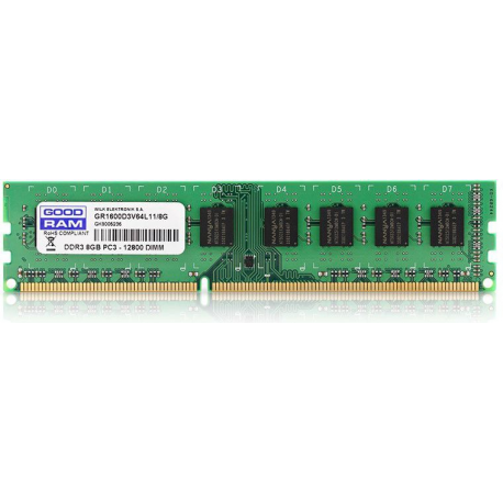 GOODRAM - DDR3 - module - 8 GB - DIMM 240-pin - 1600 MHz  /  PC3-12800 - CL11 - 1.35 V - unbuffered - non-ECC - 2