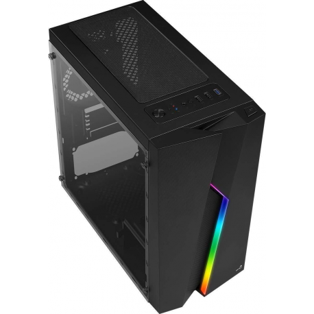 AeroCool Bolt Mini - Tower - micro ATX - windowed side panel (acrylic) - no power supply (ATX) - black - USB/Audio - 1