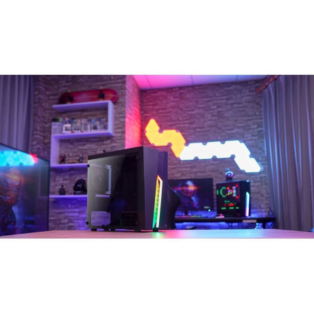 AeroCool Bolt Mini - Tower - micro ATX - windowed side panel (acrylic) - no power supply (ATX) - black - USB/Audio - 8