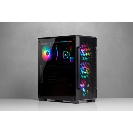 Corsair Airflow Tempered Glass Mid-Tower Smart Case iCUE 220T RGB Side window, Mid-Tower, Black, Power supply included No, Stee