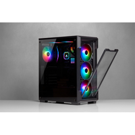 Corsair Airflow Tempered Glass Mid-Tower Smart Case iCUE 220T RGB Side window, Mid-Tower, Black, Power supply included No, Stee