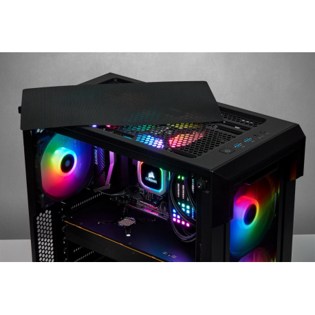 Corsair Airflow Tempered Glass Mid-Tower Smart Case iCUE 220T RGB Side window, Mid-Tower, Black, Power supply included No, Stee