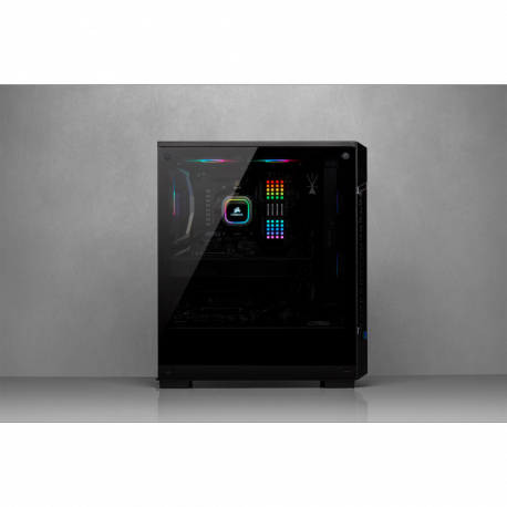Corsair Airflow Tempered Glass Mid-Tower Smart Case iCUE 220T RGB Side window, Mid-Tower, Black, Power supply included No, Stee