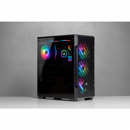 Corsair Airflow Tempered Glass Mid-Tower Smart Case iCUE 220T RGB Side window, Mid-Tower, Black, Power supply included No, Stee