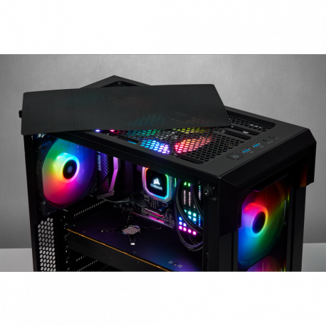 Corsair Airflow Tempered Glass Mid-Tower Smart Case iCUE 220T RGB Side window, Mid-Tower, Black, Power supply included No, Stee