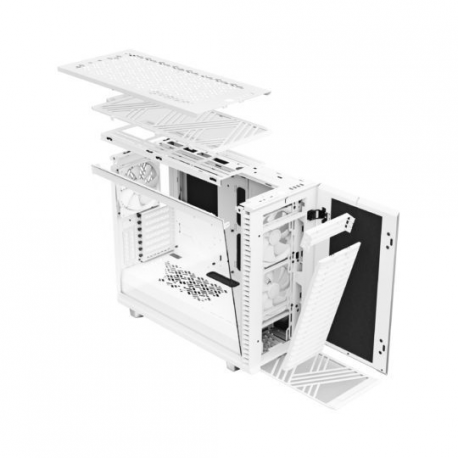 Fractal Design Define 7 - Tempered Glass Edition - tower - extended ATX - windowed side panel (tempered glass) - no power supply (ATX) - white - USB/Audio - 42